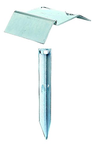 GAH-Alberts 211332 Auflaufstütze, zum Einschlagen, mit abschraubbarem Erddorn, galvanisch blau verzinkt, 125 x 47 mm