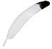 Produktbild NaDeco® Indianerfeder weiß mit schwarzer Spitze 25-30cm | Schmuckfeder | Hutfeder | Dekofeder für Ihr Indianer Kostüm
