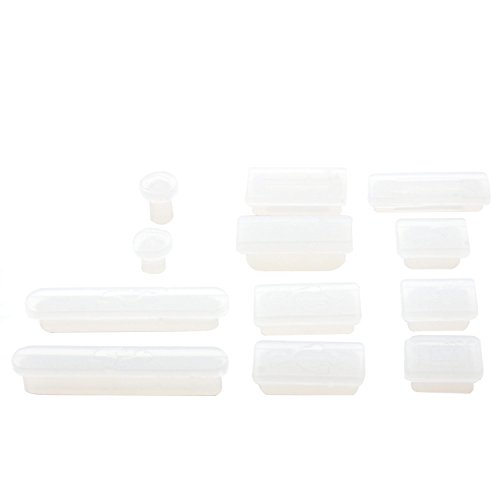 iProtect Staubschutz 12er Set Anti-Staub Abdeckung Stecker für Apple Macbook Air 11″ 13″ Macbook Pro Retina 13″ 15″ in Transparent - 2