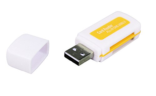 COM-FOUR® All in One Kartenleser USB 2.0 Stick SD SDHC Micro MS M2 TF Mini SD MS Pro (2er Set: Weiß/Gelb/) - 3