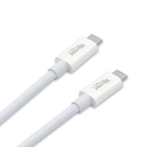 MutecPower SuperSpeed 1m USB 3.1 Typ C Stecker auf USB 3.1 Typ C-Stecker-Kabel mit USB Power Delivery Support (PD) Bidirektionale – weißer ABS-Schale – 1 Meter - 3