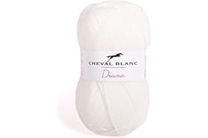 Laines Cheval Blanc - DIANE fil à tricoter 50g - 100% acrylique - Fil pour tricot et crochet - Pelote douce et chaude, idéale tricot adulte et layette