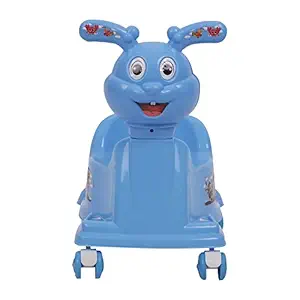 My Newborn Potty Training Seat for Children with Wheels and Rabbit Head Shaped Handle - Blue