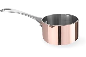 HENDI Miniatur Kasserolle, mit Ausgießer, Aus 2,5 mm starkem 3-lagigem Material, ø50x(H)30mm, Aluminium, Edelstahl