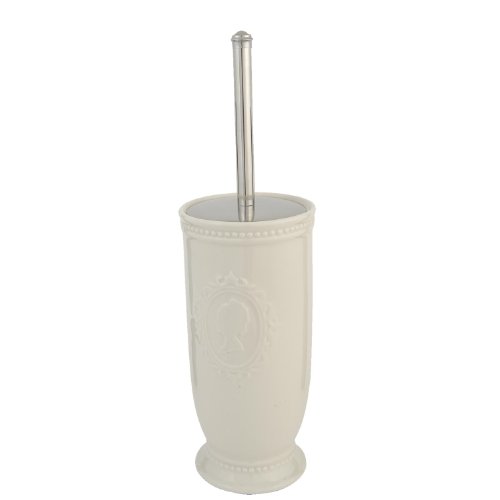 WC-Bürste Toilettenbürste Keramik Metall 'Perlendekor mit Emblem: Frauenkopf'