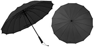 Long Umbrella Large Umbrella Straight Handle 16 Bones Travel Outdoor Umbrella A Variety Of Colors ,Black-OneSize