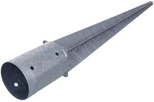 NAJDER Supporto per palo rotondo Ø100 mm, Ancoraggio a terra con manicotto, Lunghezza 750 mm, Acciaio zincato a caldo, Fissaggio per recinzione, altalena, pergola