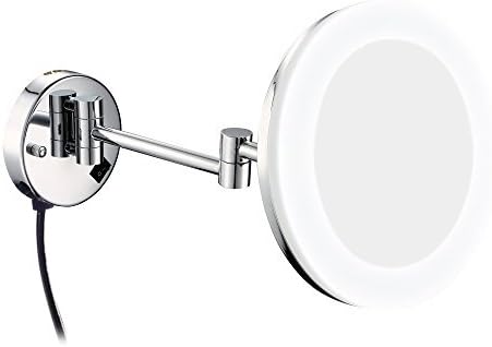 GuRun Illuminated Makeup Mirror 8 Inch,7X Magnification,Swivel, Extendable and Chrome Finish M1806D(8In,7X)