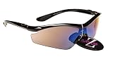 Rayzor Professional Lightweight UV400 Black Sports Wrap Golf Sunglasses, With a 1 Piece Blue Smoked Anti-Glare Lens