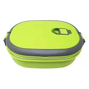 Parteet Stainless Steel Insulated 2 Grid Lunch Box with Mini Salad Box, (Colour Assorted) 2 Containers Lunch Box (900 ml)