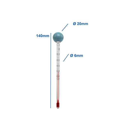 Lantelme 6168 Babyflaschenthermometer Glas mit Holzkugel blau - 3