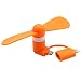 Produktbild USB-Telefon HHX Fan USB-Ventilator MINI FAN für iPhone 6/6S & 6 Plus/6S Plus & iPhone 5/5S & iPad Air Fashion Portable 2 in 1 Micro USB Fan Hot Wetter Elektronik für (Micro-USB 2.0) Android und Samsung Mobiltelefon(Orange)