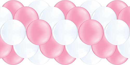 Luftballongirlande "Rosa & Weiß" 3 Meter - partydiscount24®