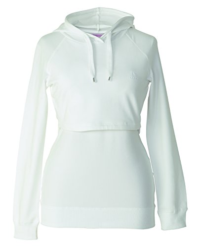 Boob Nursing Hooded Top-White-M