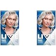 Schwarzkopf Live Post Bleach Toner Ice White Hair Toner, Lasts Up To 16 Washes, Semi-Permanent Blonde Hair Dye, For Brassy Yellow Tones, T1 (Pack of 2)
