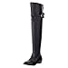 Produktbild Overknee Stiefel Damen,Elecenty Frauen Stiefeletten Flache Hohe Boots Schnallen Winterboots Schuhe Kampfstiefel Langschaftstiefel Winterstiefel