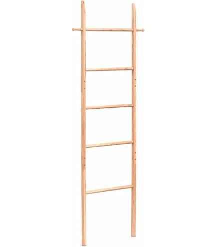 Biscottini Échelle En Bois Avec Finition Naturelle Antique - Échelle Porte-Serviettes Pour Salle De Bain 100x28cm Echelle Decorative Gain De Place 83516286