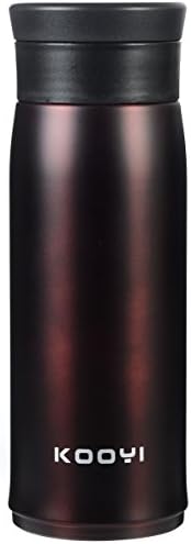 Kooyi Vacuum Insulated Travel Coffee Mug 450 ML, Leak Proof Stainless Steel Flask (Dark brown)