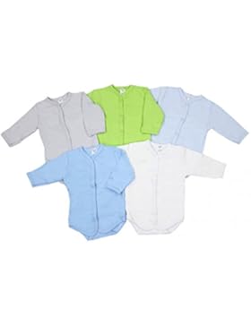 Baby Langarm-Body Wickelbody Babybodys Jungen 100% Baumwolle Mädchen Bodies im 5er Pack
