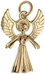 9ct Yellow Gold Angel Charm Pendant