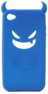 Devil Protective Silica Gel Case for iPhone4 - Blue