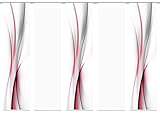 5er-Set Flächenvorhang, Deko blickdicht, UFA, Höhe 245 cm, 3x Dessin/2x uni transparent, Fb. rot-pink/weiß