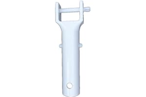 KHIRONHIVE Swimming Pool Spa Vacuum Head Handle Replacement with V-Clip and Pin White for Pool Equipment Parts Telescopic Pole Attachment Vacuum Cleaner Accessory