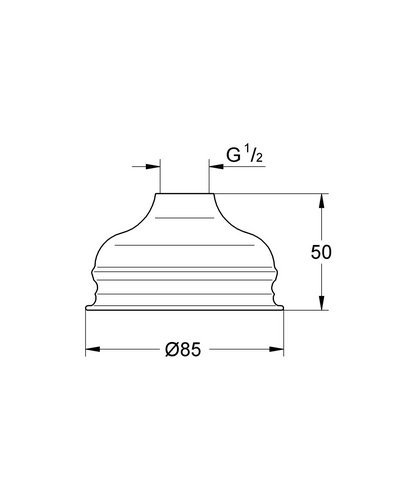 Grohe Kopfbrause Relexa DN 15, Brausekopf ø 85 mm, Niederdruck für offene Warmwasserbereiter, 28404000 - 2