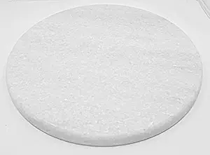 Trinkets Indian Handmade White Marble Chakla 10 inch White Marble Roti Maker For Kitchen Rolling Board Medium Size (10 inch)