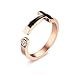 Produktbild weiwei Männer Ring-Ringe Edelstahl Tropfen Leim Cross eingelegten Diamant Ring Rose Gold Allergie Geburtstag Geschenk 2 mm Öffnung