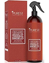 Purest Naturals Organic Argan Oil Hair Protector Spray - Protects & Heals Hair From Heat, Flat Iron, Blow Dryer - Best Thermal Shield - Shampoo & Conditoner - Use For Dry, Damaged & Color Protectant