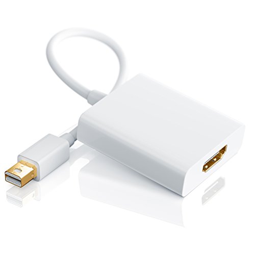 CSL – Full HD mini Displayport zu HDMI Adapterkabel inkl. Audio | miniDP Stecker zu HDMI Buchse | PC und Apple MAC, MacBook Pro, MacBook Air | vergoldete Kontakte | 3-fach geschirmt | 15cm | weiß (Hochglanz) - 3