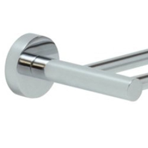 nie wieder bohren HM212 Hoom doppelte Badetuchstange 64 cm, Messing massiv, hochglanzverchromt inklusive nie wieder bohren – Befestigungstechnik - 8