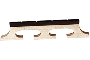BARNES & MULLINS Banjo Bridge Ebony Inlay Slotted 4 String 5/8 inch high