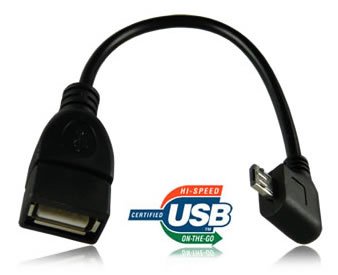 M&L Mobiles® | OTG [on the go] - USB HOST Kabel mit 90° Adapter für Acer Iconia Tab A510 | A511 | A700 | A701 - micro USB <-> USB