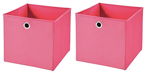2 Stück Faltbox Pink 28 x 28 x 28 cm Aufbewahrungsbox faltbar
