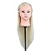 Hairdressing 80% Blonde Professional Real Hair 22 Inch,CoastaCloud Training Mannequin Head Hairdresser Human Hair with Clamp