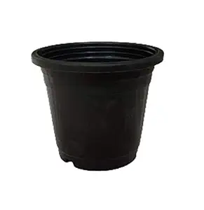 The Plants Cart Heavy Duty Flower Plastic Pot, 4 Inch,Pack of 25, Black