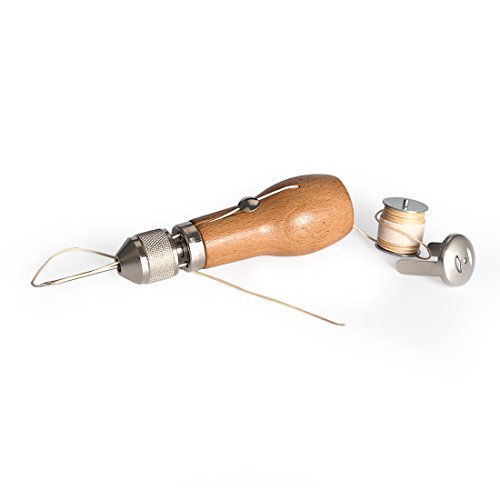 Professional Speedy Stitcher N?hen Awl Hand Stitcher Repair Tool Kit f¨¹r Leder und schwere Stoffe, inkl. 2 N?hnadeln und Leinenzwirn - 2