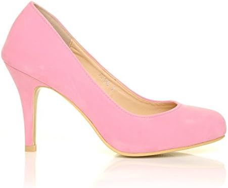 PEARL Baby Pink Faux Suede Stiletto High Heel Classic Court Shoes Size UK 8 EU 41
