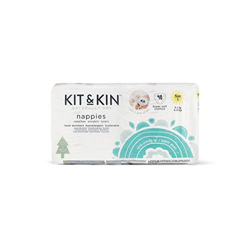 Kit & Kin Pannolini Ecologici Taglia 1 Anallergici e Sostenibili (40 x 4 confezioni, 160 pannolini)
