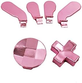 E-WOR Moded Metal Replacement 4 Paddles and 2 Dpads kit for Xbox One Elite Controller (PINK)