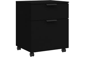 ‎VIDAXL vidaXL Szafka na dokumenty, na kółkach, czarna, 45x38x54 cm