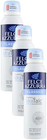 Felce Azzurra - Deodorante Spray Classico con Formula IdraTalc, Efficacia 48 Ore, Non Macchia - 150 ml (Confezione da 3)