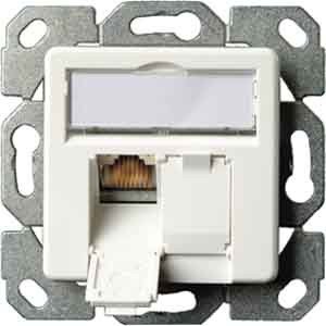 Preisvergleich Produktbild Telegärtner J00020 A0500 C RJ-45 grau, wei– Steckdose