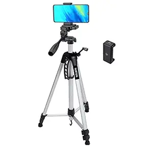 SUBTON Tripod 3366 Camera Stand 55 Inches with 360 degree Vertical & Horizontal Rotation for YOUTUBE FAMILY KIDS ONLINE TUTORIAL CONFERENCE LIVE video recording & Photoshoot & Free Table Small Mobile Stand