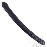 SEXY EMPORIUM - 18 Inch Double Dong, Real Feel PVC, Tapered Tip, Black Flesh, 46cm