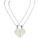 Men Style Silver Couples His and Her Love Stainless Steel Heart Necklace With Chain Pendent For Men And Women RS.299.00
