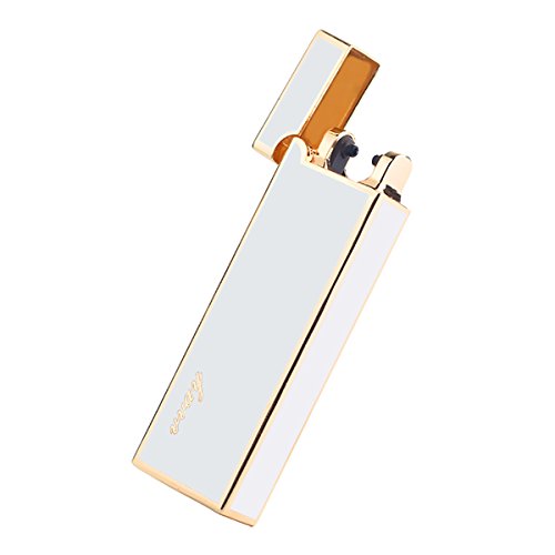 comprare on line VVAY Accendini Elettrici, Accendino Elettrico Arco Usb Ricaricabile Antivento Plasma, Accendino Sigaretta Elettronica senza Fiamma per Donna Metallo Bianca prezzo