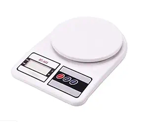 VelKro Delux Electronic Digital Kitchen Scale -10 Kg Weight -Measure Liquids Flour (White)